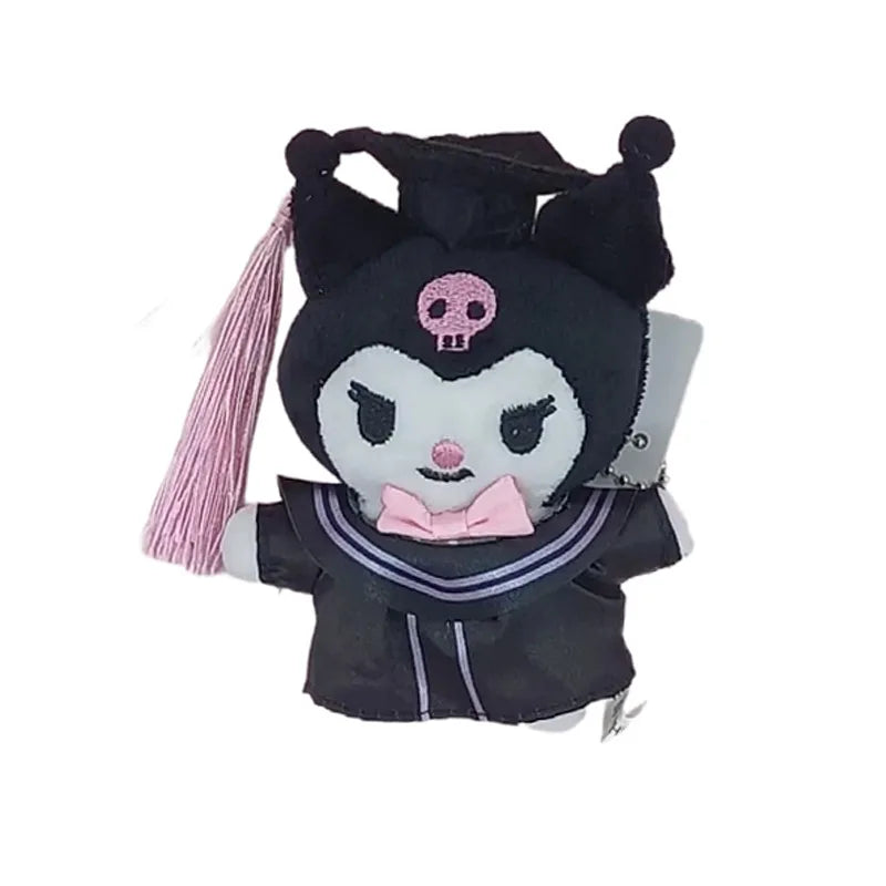 Kawaii Sanrio Kuromi Hello Kitty Cartoon Cute Doctoral Hat Plush Toys Backpack Keychain Doll Friends Creative Graduation Gift