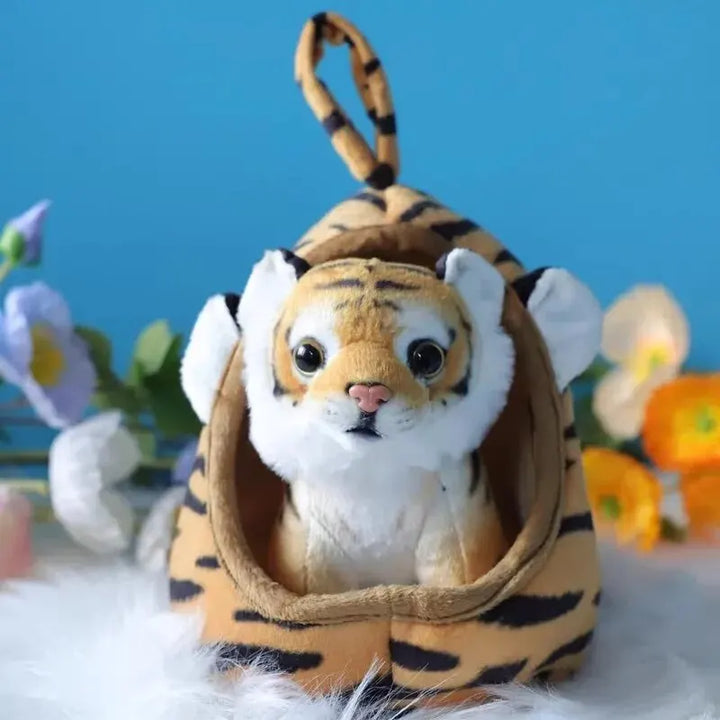 Lifelike Tiger Deer House Plush Toys Stuffed Forest Animals Nest Kawaii Doll Plushies Home Decor Christmas Gifts For Children