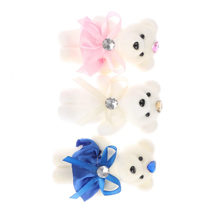 10PCS Small Teddy Bear Plush Doll Birthday Flower Bouquet Cartoon Bear Wedding Valentine's Day Decoration Christmas Gift Kid Toy