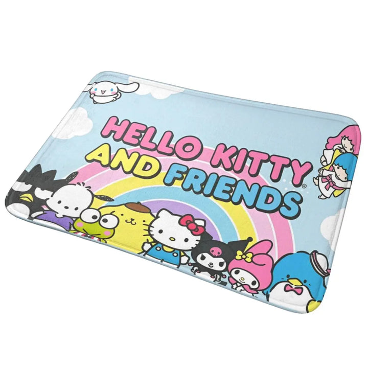 Hello Kitty Punk Music Memory Foam Bath Mat Rug Non-Slip Quick Dry Bathroom Floor Rugs Carpet For Bath Entrance Door Doormat