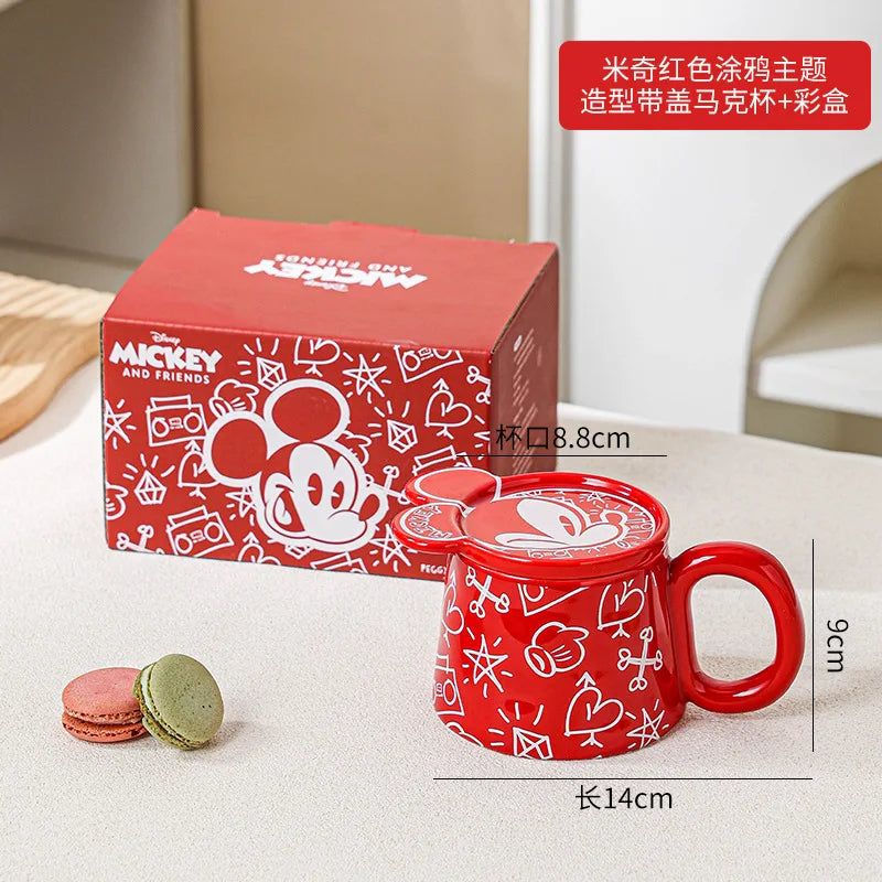 Disney Mickey Marie Cat Peripherals Ceramic Mug Cartoon Cute High-Capacity Milk Water Cup Festive Gifts Party Decor Gift