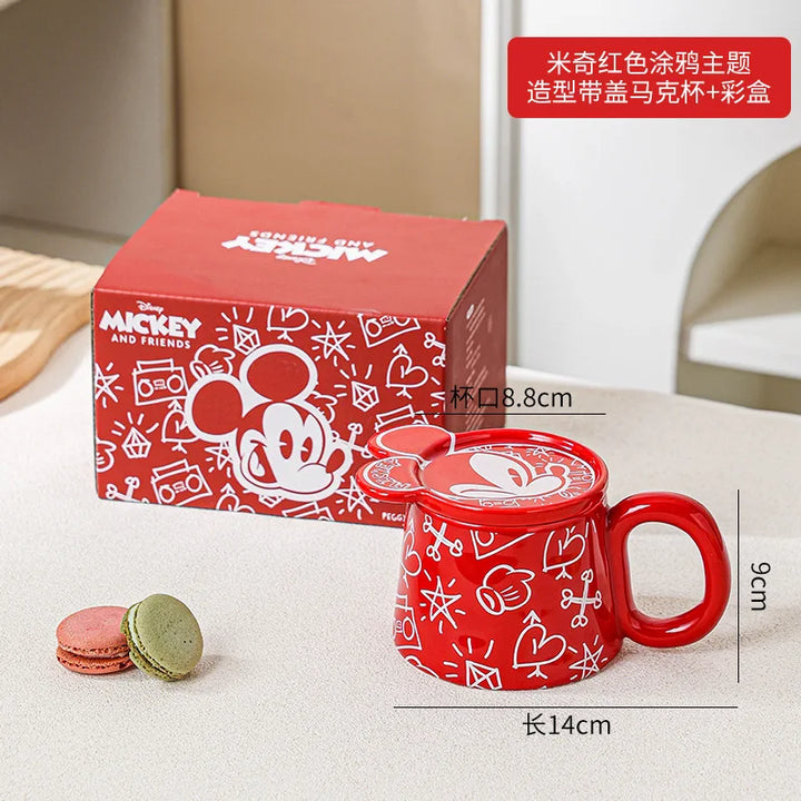 Disney Mickey Marie Cat Peripherals Ceramic Mug Cartoon Cute High-Capacity Milk Water Cup Festive Gifts Party Decor Gift