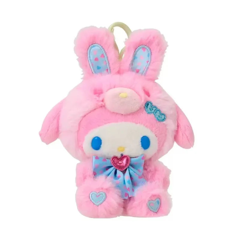 Sanrio Kuromi My Melody Plush Toy Kawaii Keychain Easter Rainbow Rabbit Hello Kitty Cinnamoroll Backpack Pendant Decoration Gift