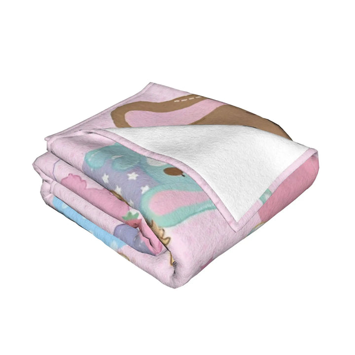 Cute  Sugar Rabbit Blanket Sanrio Sugarbunnies Flannel Funny Warm Throw Blanket for Bedding Lounge Decoration