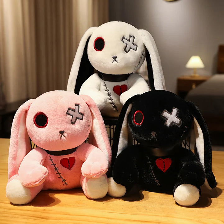 Dark Series Plush Rabbit Toy Pentacle Moon Vampire Doll Stuffed Gothic Rock Style Bunny Halloween Plush Kids Toy Home Decor