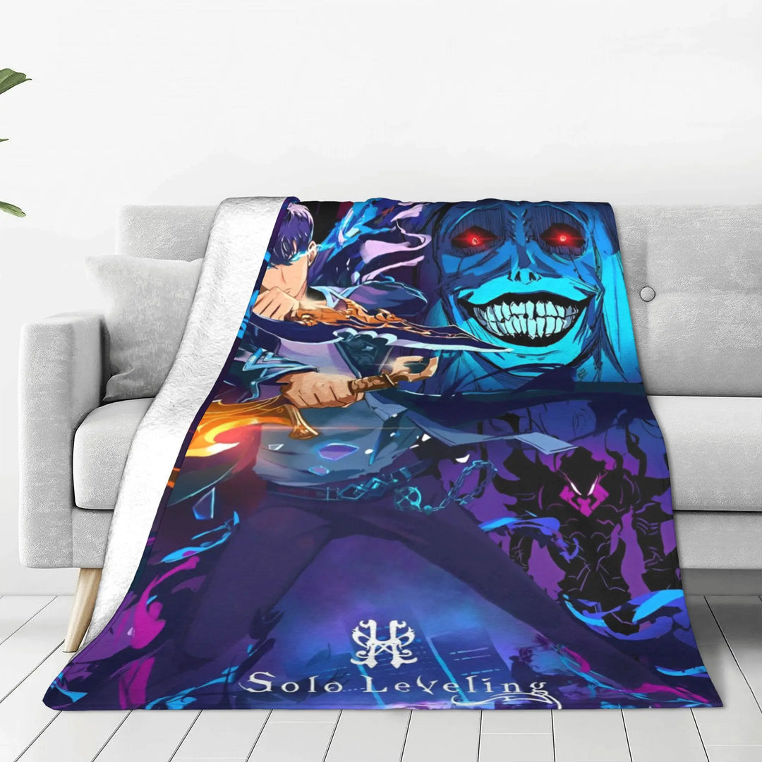 Solo S-ung Jin-woo Leveling Flannel Blanket Anime Novelty Throw Blankets for Home Hotel Sofa  200x150cm Quilt
