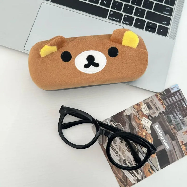 Cute Rilakkuma Plush Glasses Box Sunglasses Protection Box Anti-fall and Pressure Storage Box for Boys and Girls Holiday Gifts