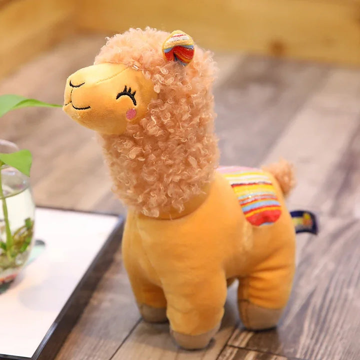 25cm Smile Alpaca Llama Plush Animals Toy Cute Stuffed Doll Household Throw Pillows Home Decoration Kids Toys Birthday Gifts