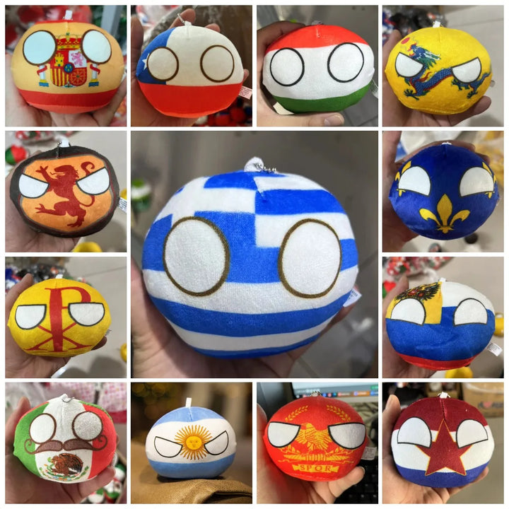 10cm Country Ball Plush Toys 70 styles Polandball Pendant Country Balls Countryball Stuffed Doll Halloween Decor Gifts for Kids