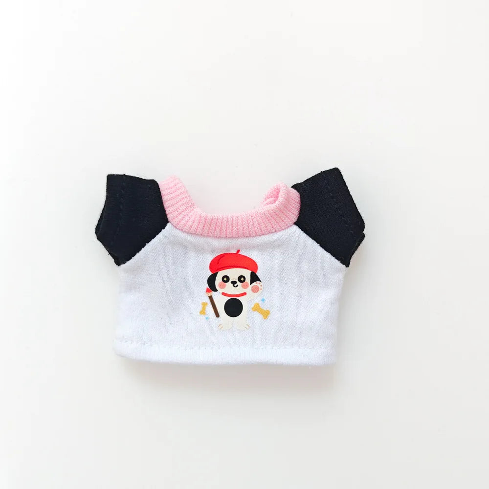 Labubu Doll Clothes Colorful Cartoon Print DIY Set 15/17cm Plush Doll'S Clothes Labubu I II Idol Dolls Sitting Party Accessories