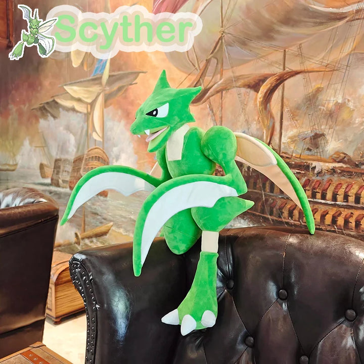 Pokemon Scyther Plush Toys Cute Anime Plushie Dolls 60cm Pokémon Cartoon Kawaii Stuffed Soft Pillow Christmas Gifts for Children