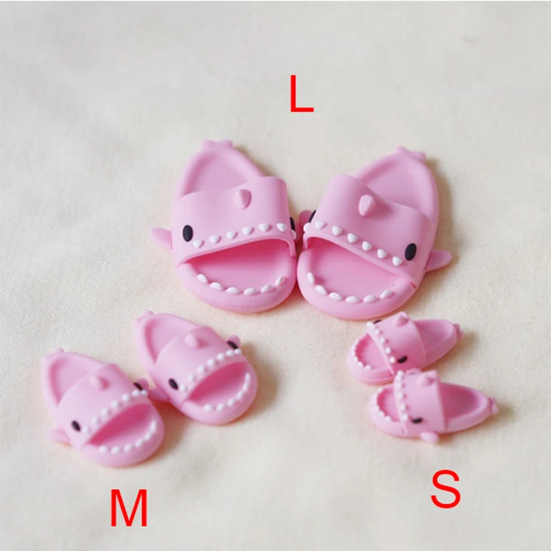 Cute Shark Slippers Doll Shoes Plastic Doll Shoes Suit for Ob11,P9,OB22, Blyth, BJD12, 1/6BJD, YOSD Doll Accessories for Girls