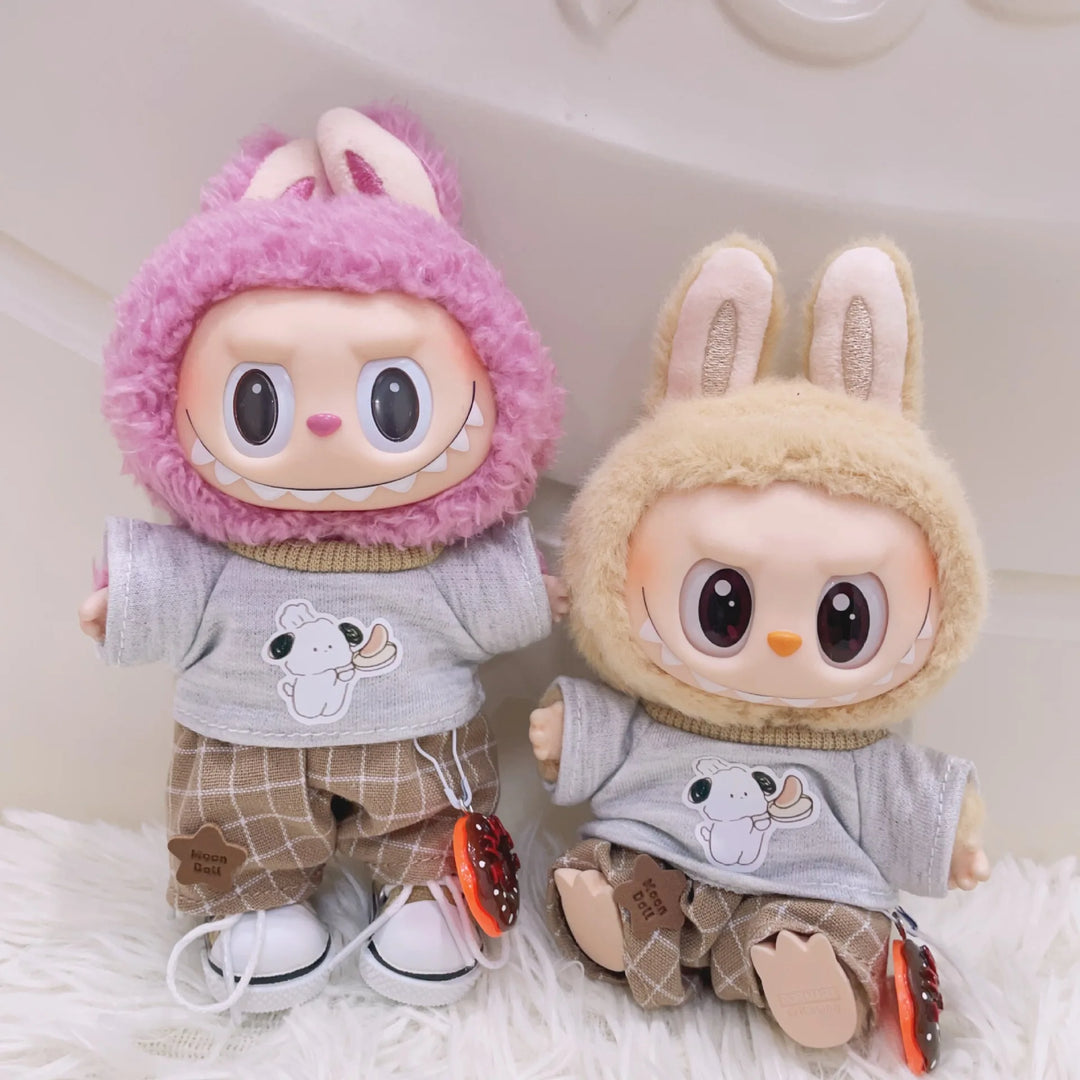 Labubu Doll Clothes Puppy Donut Set Dress Up Accessories 15/17cm Plush Doll'S Clothes Replacement