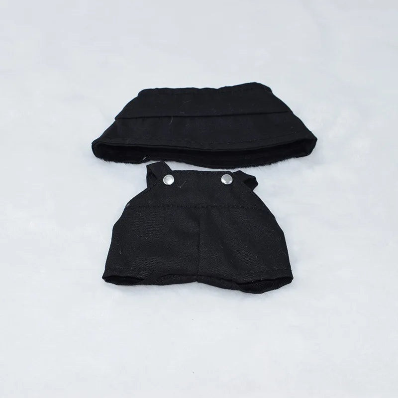 Labubu Doll Clothes Bucket Hat Overalls Dress Up Accessories 15/17cm Plush Doll'S Clothes Replacement