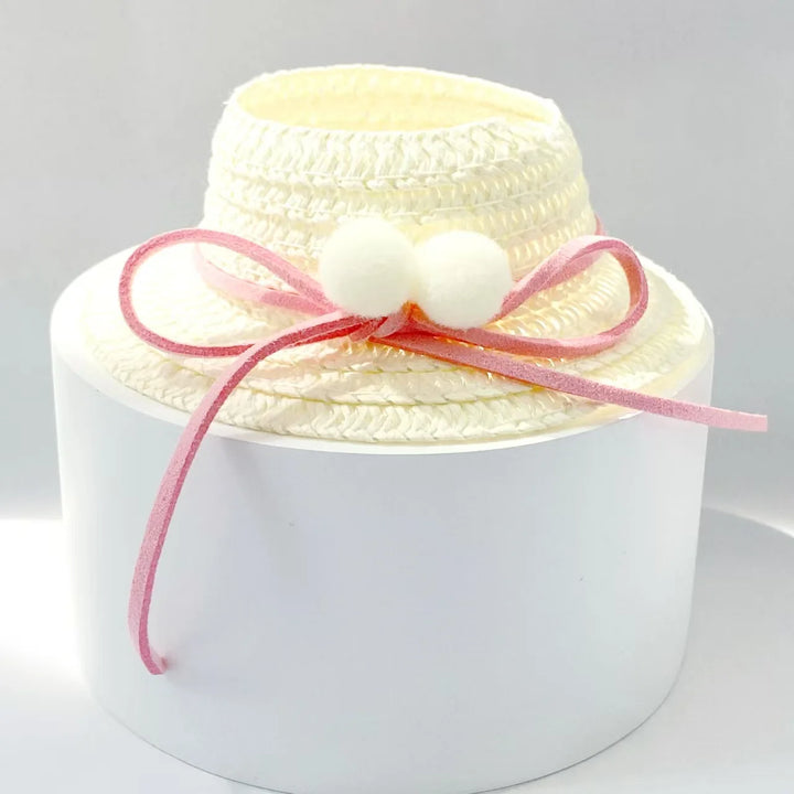 15cm/17cm Rab Doll Hat Headwear Leaky Ears Straw Hat Accessories Lace Wave Sunshade Hat Cute Hat Dressing