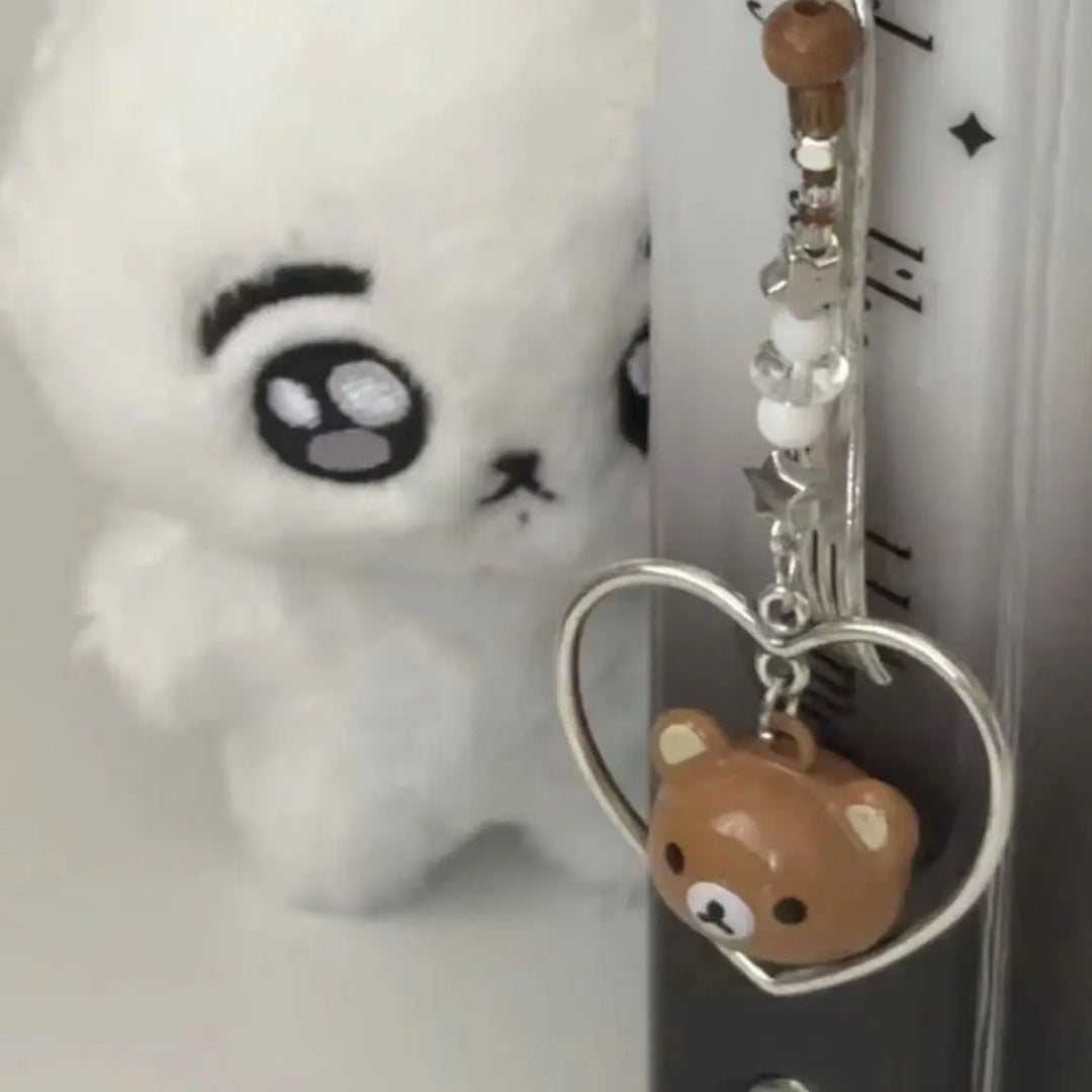Kawaii Rilakkuma Mobile Phone Chain Cute Cartoon Bead Ccd Camera Pendant Y2K Backpack Decoration Boys and Girls Birthday Gifts