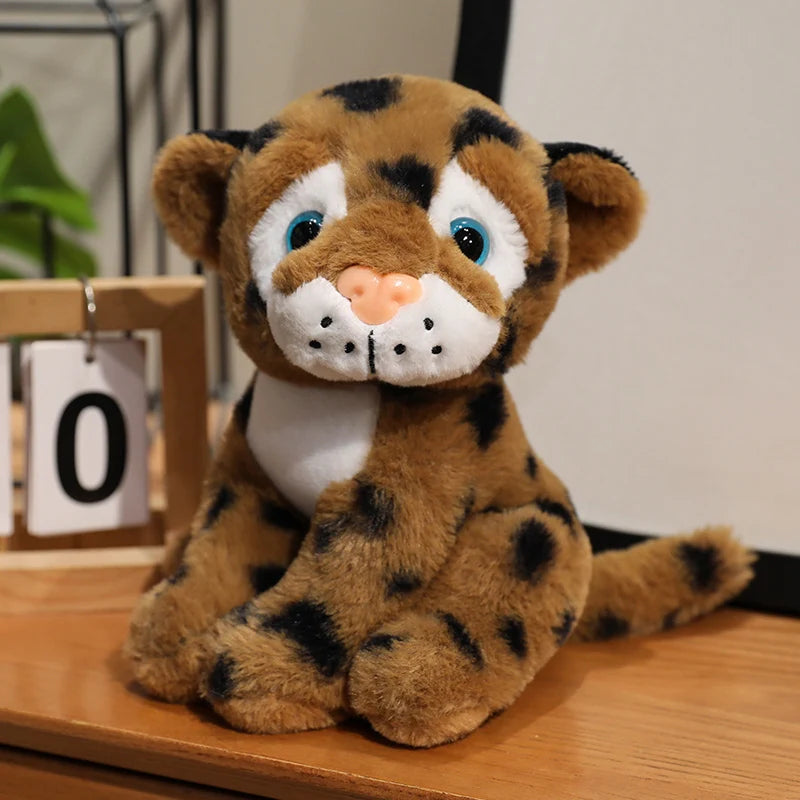 15cm Wildlife Snow Leopard Small Plush Toy Simulation Cheetah Stuffed Wild Animal Lifelike Pink Leopard Soft Dolls Cute Plushie