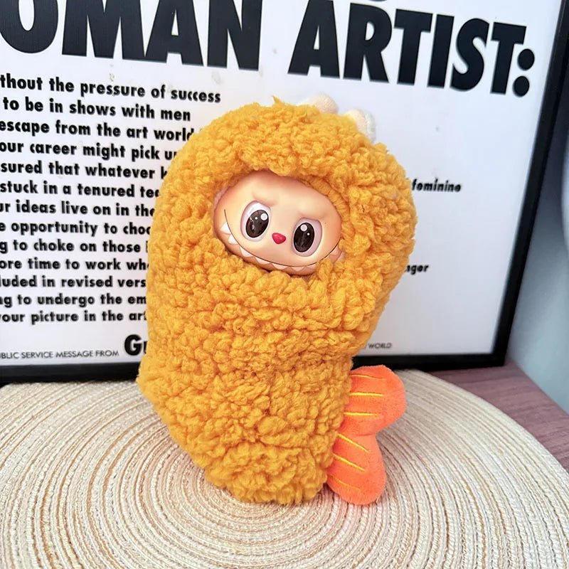 For Labubu Doll Clothes Fried Shrimp Onesie 17cm "Ebi Tempura Onna" Doll Outfit Generation 1 Standing Pose Vinyl Figure Clothes