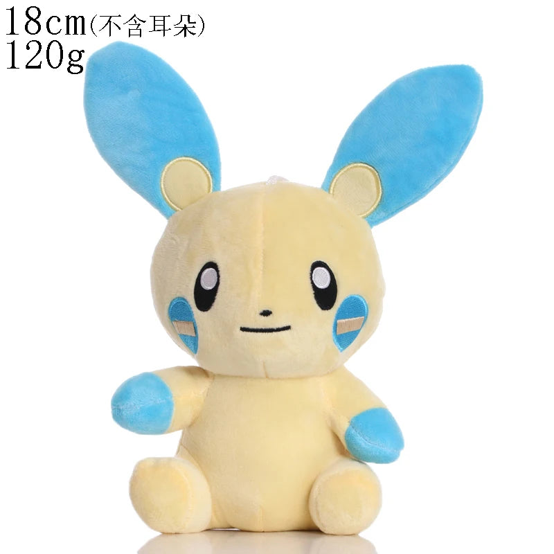 Red Blue Pokemon Plush Toy Plusle Minun Stuffed Doll Cute Cartoon Gifts