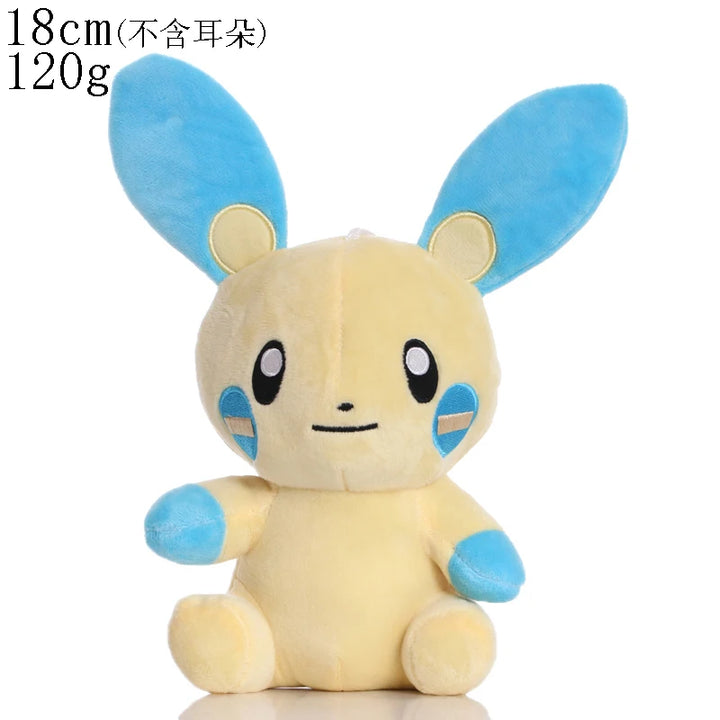 Red Blue Pokemon Plush Toy Plusle Minun Stuffed Doll Cute Cartoon Gifts