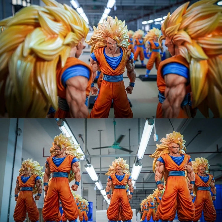 In Stock JT Dragon Ball Son Goku Ssj3 Action Figure 30cm Pvc Statue Collection Super Saiyan Goku Model Toy Gift