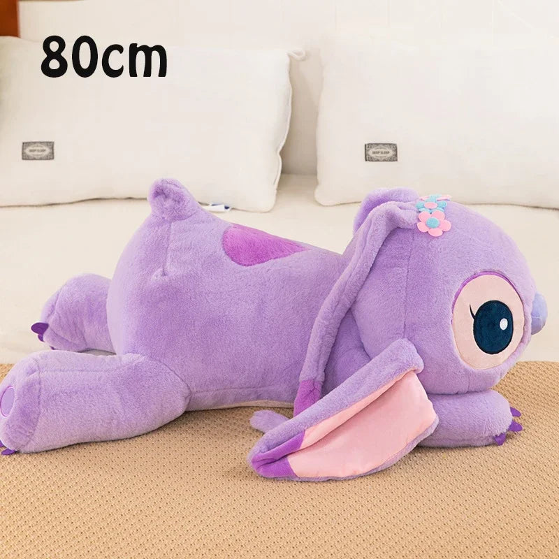 Lilo and Stitch Disney Plush Toys Prone Cute 55/80cm Anime Stich Doll Stuffed Plushie Angel Pillow Soft Gift for Children Kawaii