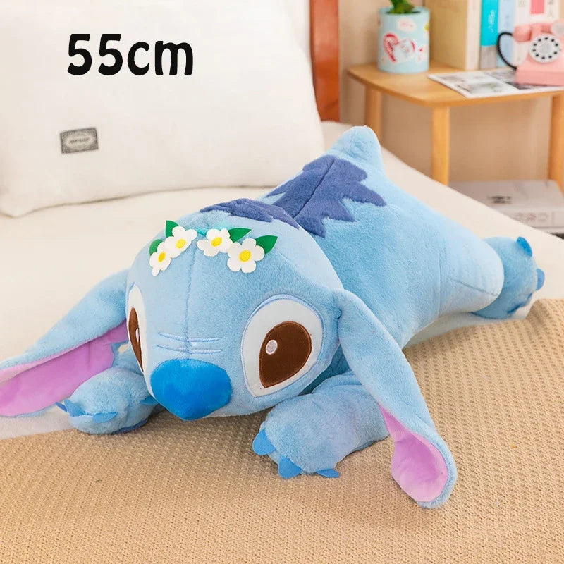 Lilo and Stitch Disney Plush Toys Prone Cute 55/80cm Anime Stich Doll Stuffed Plushie Angel Pillow Soft Gift for Children Kawaii