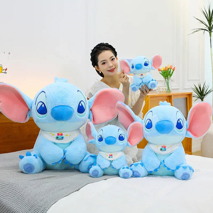 25/60cm Lilo and Stitch Disney Plush Toys Classics Kawaii Anime Cartoon Plushie Bib Stich Dolls Soft Stuffed Gift for Kids