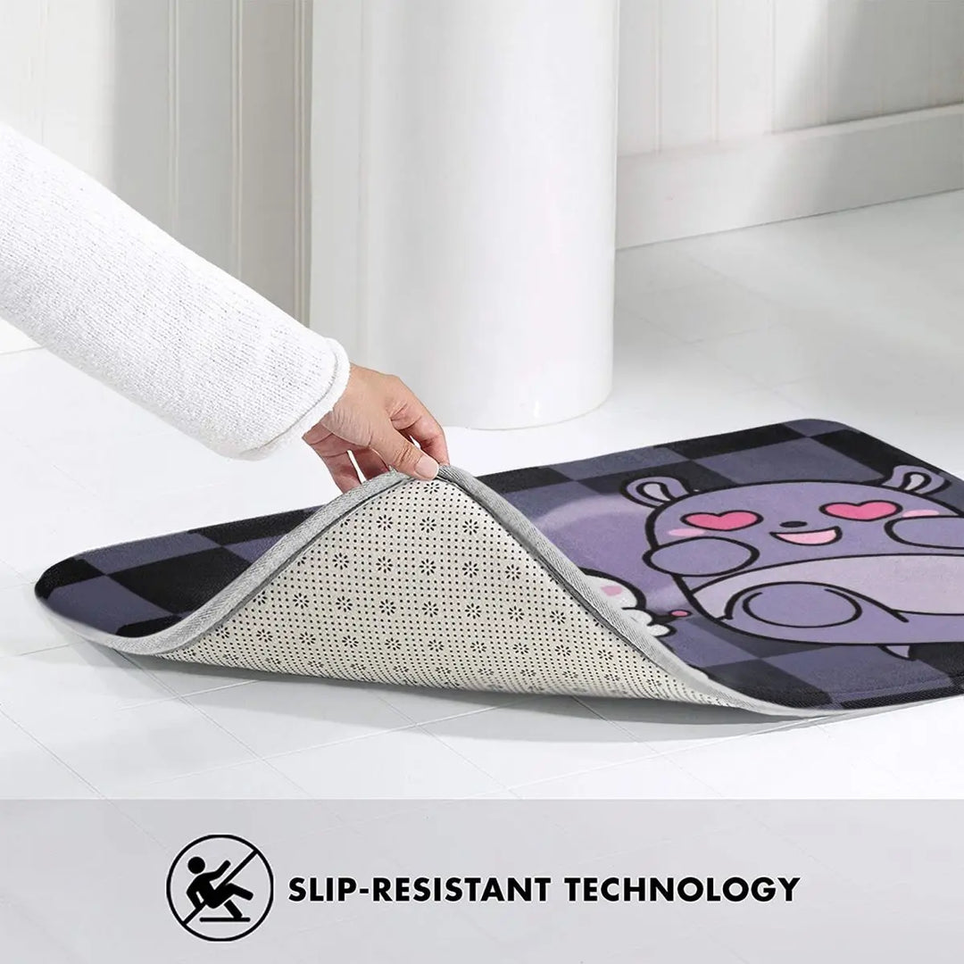 Happy Cartoon Kuromi Baku Memory Foam Bath Mat Rug Non-Slip Ultra Soft Bathroom Floor Rugs Carpet For Bath Shower Tub