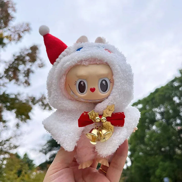 17cm Labubu I II Idol Dolls Clothes Bell Shawl Outfit Christmas Cape Snowman Deer Korea Kpop Exo Clothing Plush Doll'S Clothes