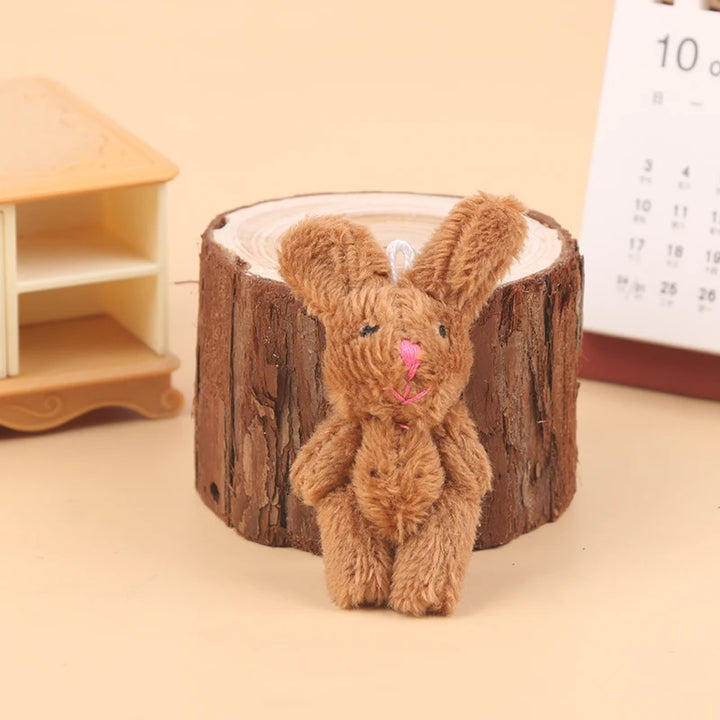 5.5CM Cute Rabbit Plush Toy Cartoon Bunny Pendant Soft Stuffed Doll Keychain Backpack Bag Key Ring Decor Dollhouse Decor Doll