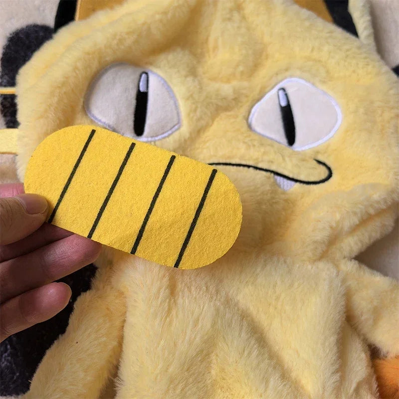 35/70cm Meowth Huge Pokemon Anime Plush Toy Big Pokémon Plushie Kawaii Semi-finished Leather Holster Pillow Gift for Children