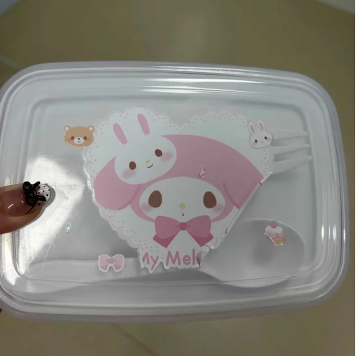 Genuine Sanrio My Melody Lunch Box Cartoon Cute Crisper Lunch Box Portable Fruit Box Student Lunch Box Girls Gifts