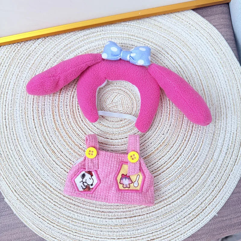 1st 2nd 3rd Gen Labubu Sitting Party Outfit Set Big Ears Pink Princess Cute Dress Up Pendant for Labubu Doll and 17cm Plush Doll