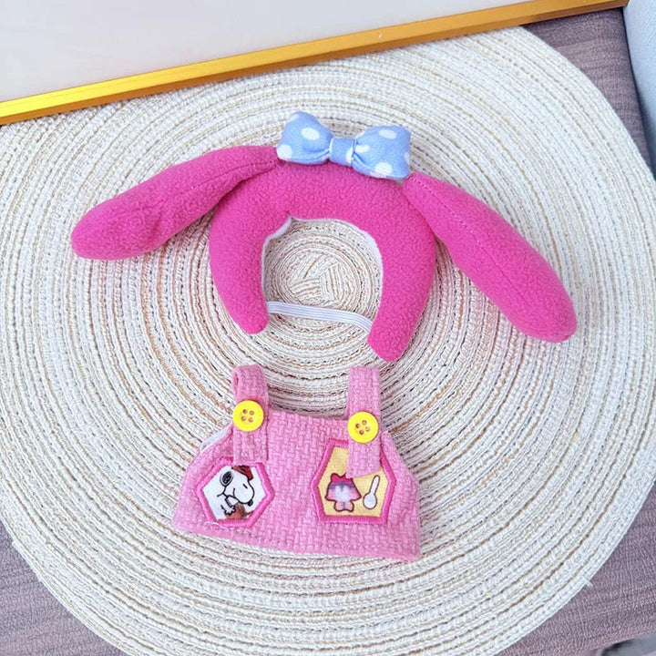 1st 2nd 3rd Gen Labubu Sitting Party Outfit Set Big Ears Pink Princess Cute Dress Up Pendant for Labubu Doll and 17cm Plush Doll