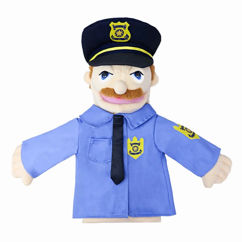 Cute Cartoon Profession Series Hand Puppet Plush Doctor Police Officer Nurse Teacher Job Puppet Ventriloquism Doll
