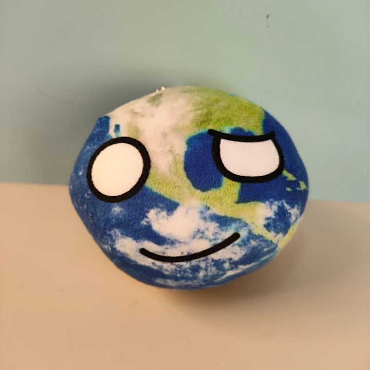 10cm Polandball Plush Doll Keychain Bag Pendant Decor Short Earth Sun Moon Venus Jupiter Mercury Mercury Mars Saturn Toy Gift