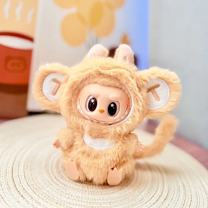 Cute Monkey Adventure Suit Labubu Doll Clothes 15/17cm Plush Doll'S Clothes Labubu I II Idol Dolls Sitting Party Accessories
