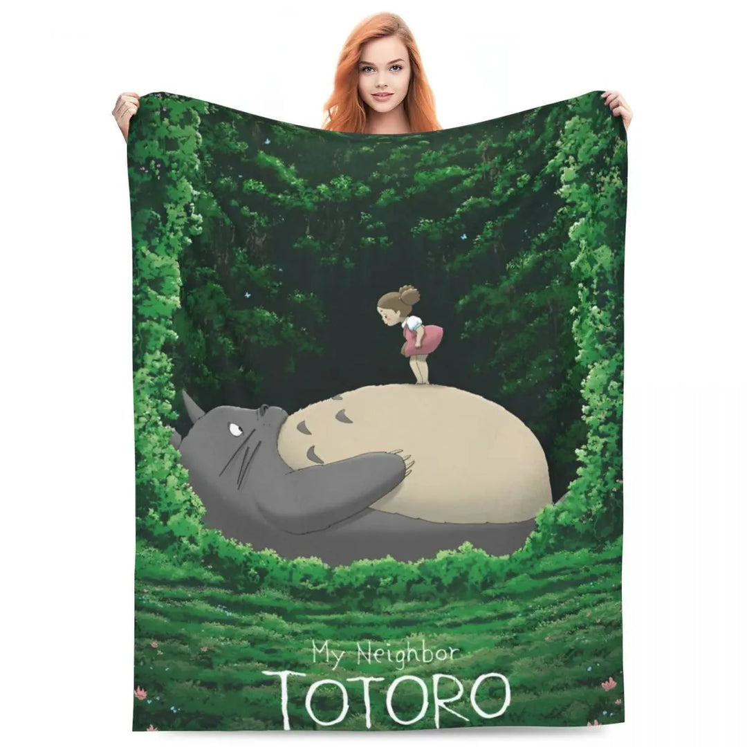 Cartoon Funny Cute T-Totoros Blanket Coral Fleece Plush  Soft Throw Blankets for Car Sofa Couch Bed Rug