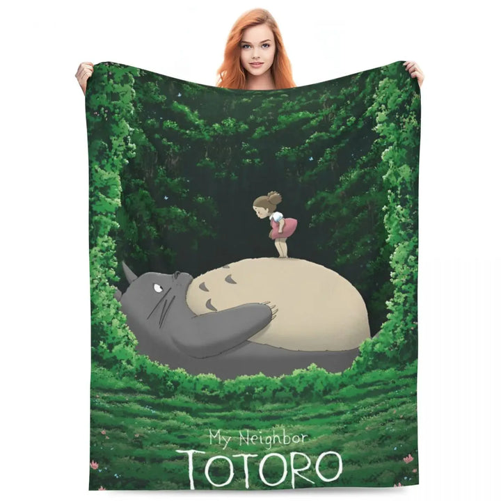 Cartoon Funny Cute T-Totoros Blanket Coral Fleece Plush  Soft Throw Blankets for Car Sofa Couch Bed Rug