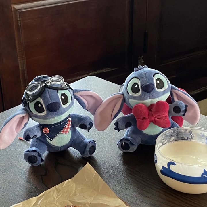 Kawaii Disney Lilo&stitch Bow Cartoon Cute Plush Toys Backpack Keychain Peripherals Doll Girls and Boys Birthday Creative Gift