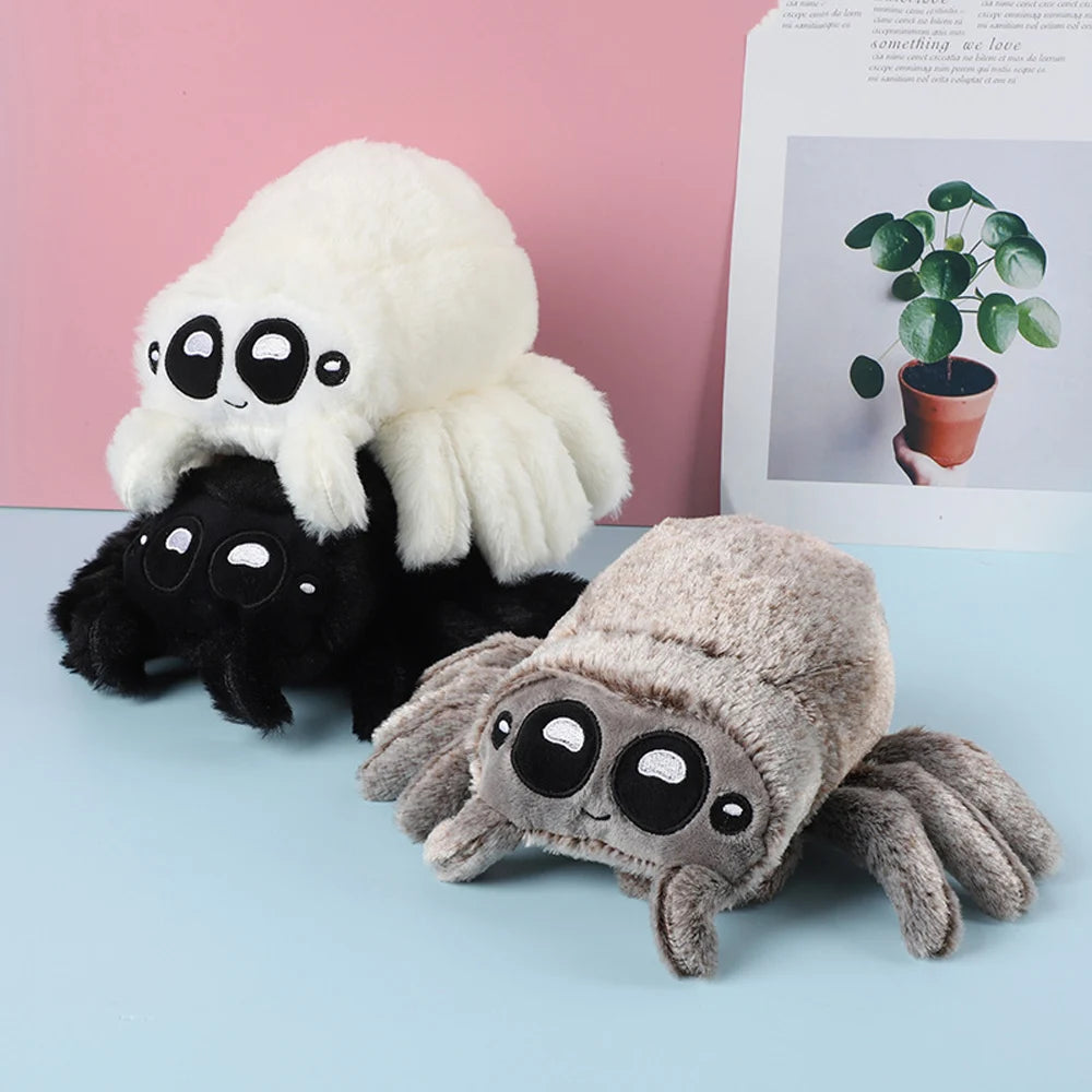 Scary Black Spider Plush Toys Realistic Wild Animal Spider Stuffed Dolls Simulation Insect Soft Plushie Halloween Party Gifts