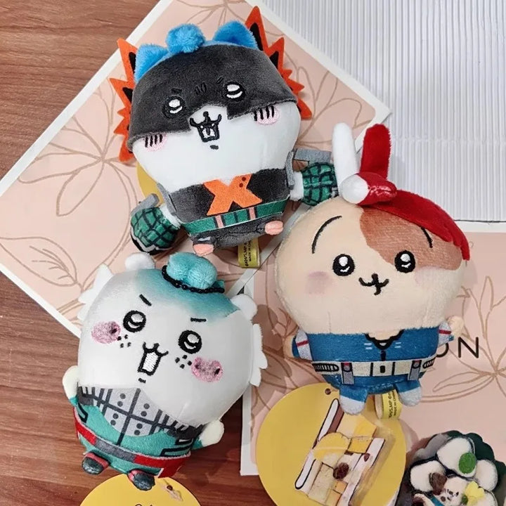 Kawaii My Hero Academia plush keychain Self-deprecating Bear Plush Toys Hachiwares Anime Usagi Plush Toy Backpack Pendant gift