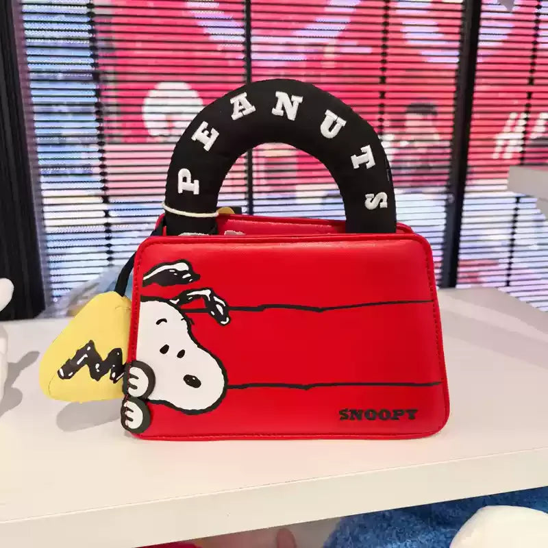 Anime Snoopy Small House Handbag Cartoon Cute Cosmetic Bag Storage Bag Cartoon Cute Large Capacity Messenger Bag Girls Gifts