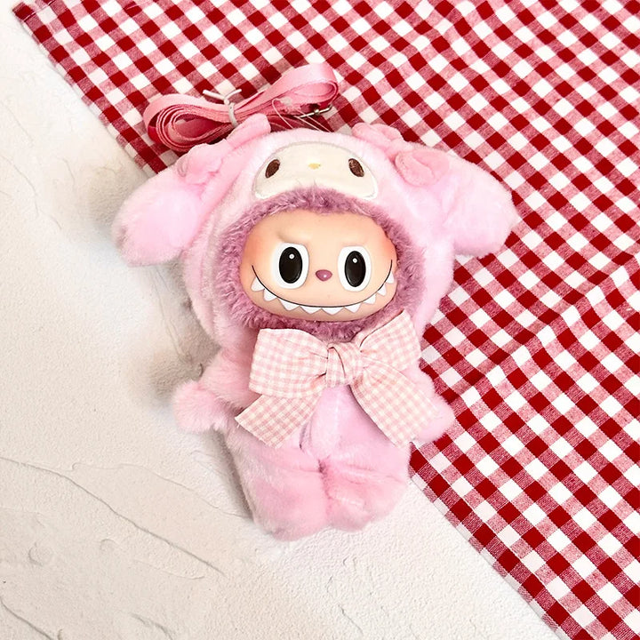 Hot Jumpsuit Kuromi Hello Kitty my sweet piano For LabubuClothes Crossbody Bag Labubu Outfit Cotton Doll Dress Hat Accessories