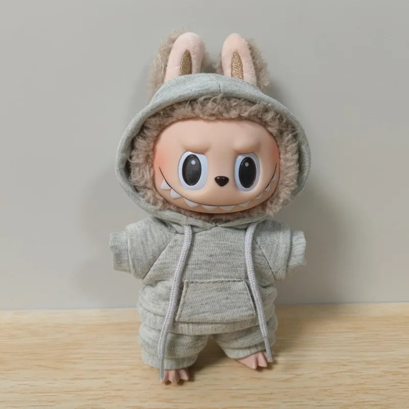 Labubu Doll Clothes Casual Hooded Sweatshirt 15/17cm Plush Doll'S Clothes Replacement