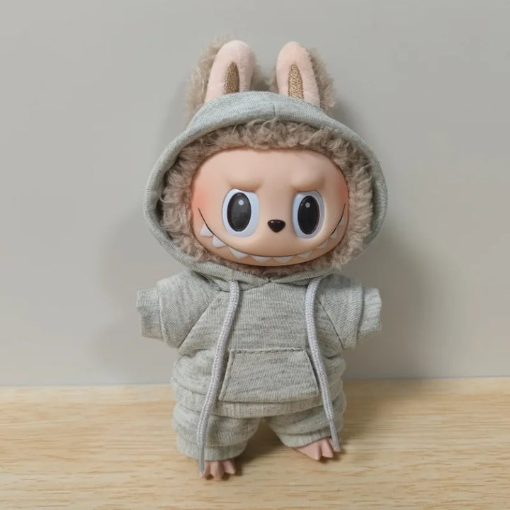 Labubu Doll Clothes Casual Hooded Sweatshirt 15/17cm Plush Doll'S Clothes Replacement