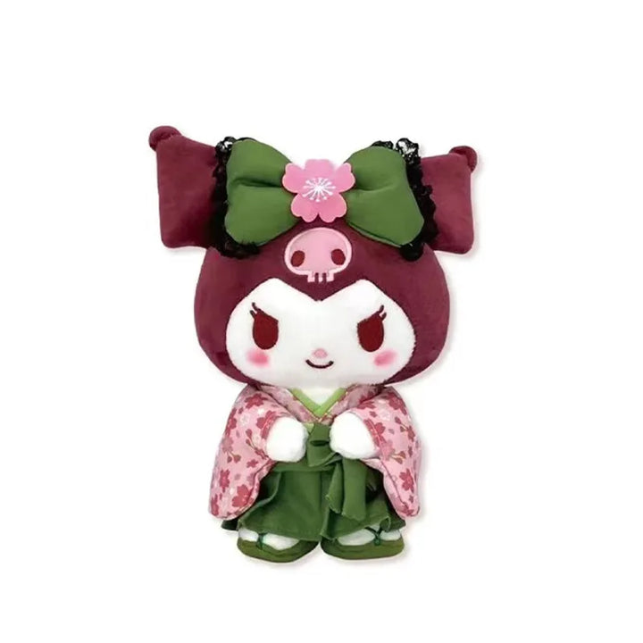 Kawaii Sanrio Kuromi Cinnamoroll Cartoon Matcha Sakura Kimono Hello Kitty Plush Toy Backpack Pendant Keychain Girl Birthday Gift