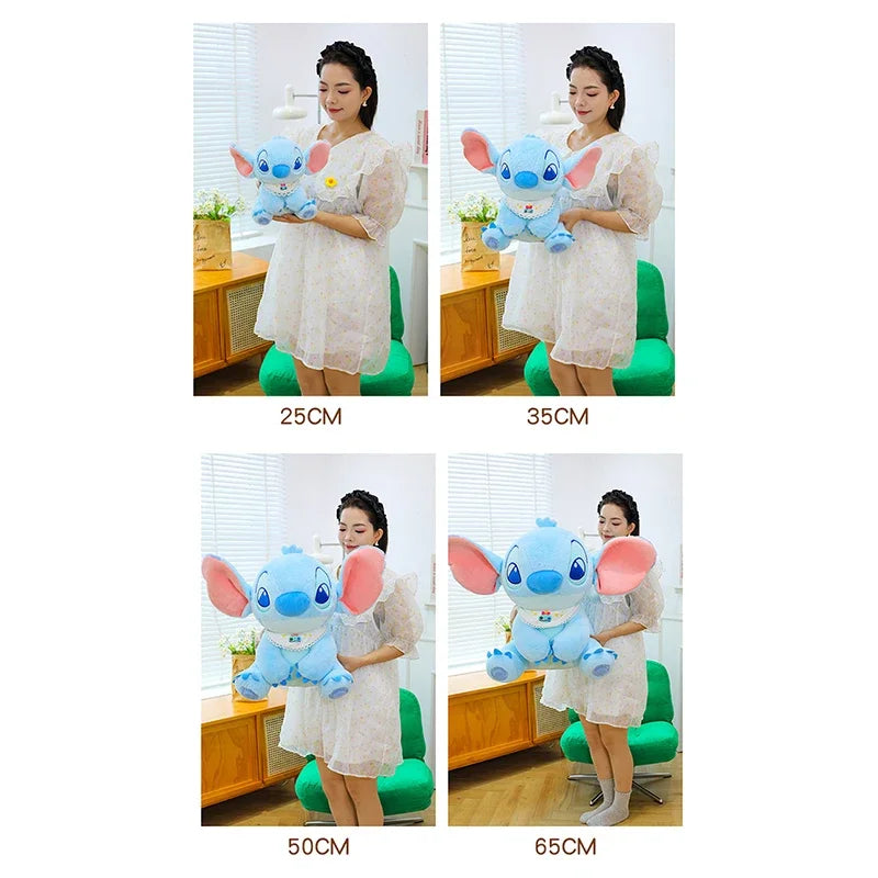 25/60cm Lilo and Stitch Disney Plush Toys Classics Kawaii Anime Cartoon Plushie Bib Stich Dolls Soft Stuffed Gift for Kids