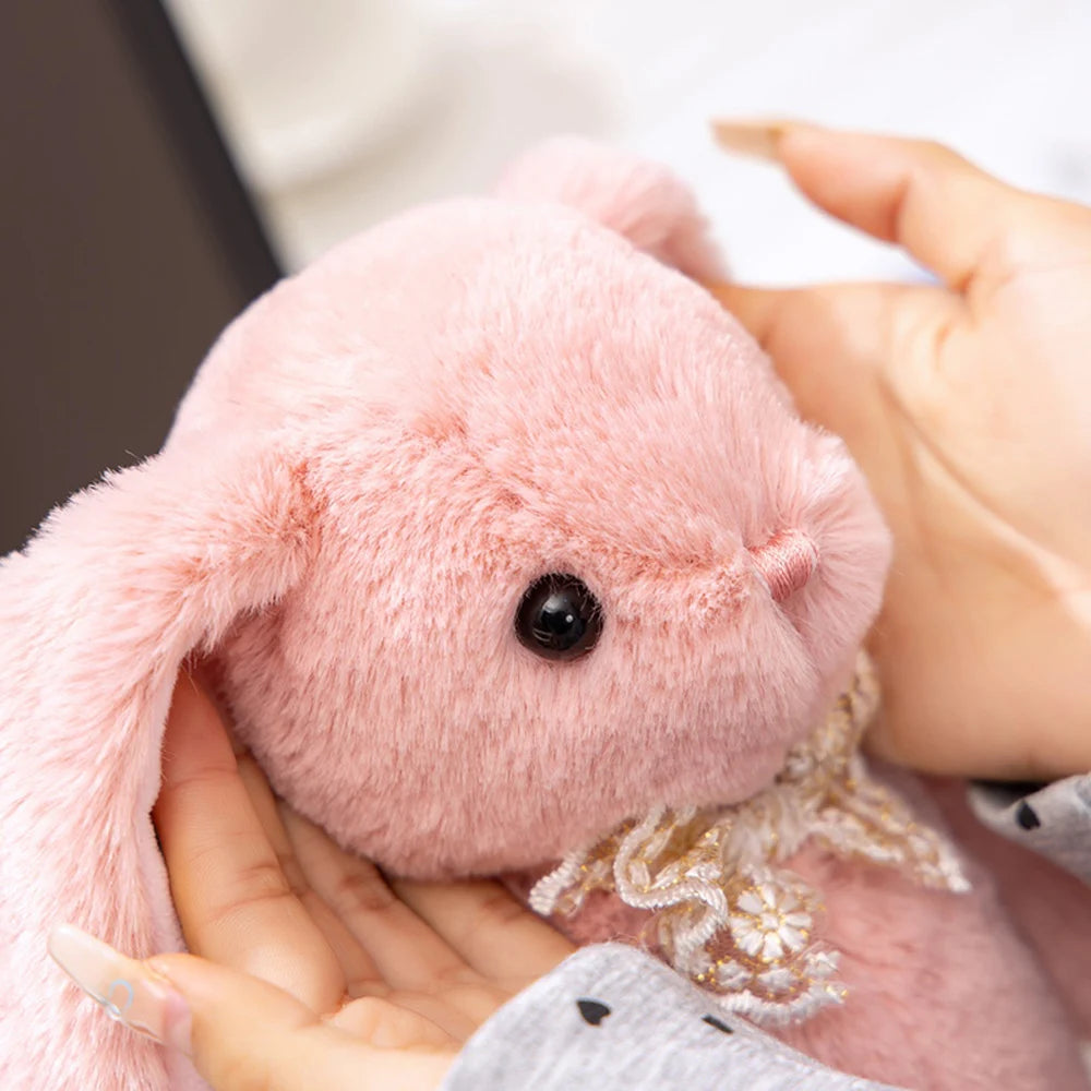 28cm Cute Long Ear Rabbit Plush Toys Pink Soft Comfortable Easter Bunny Dolls Suitable for Room Decor Girl Birthday Gifts